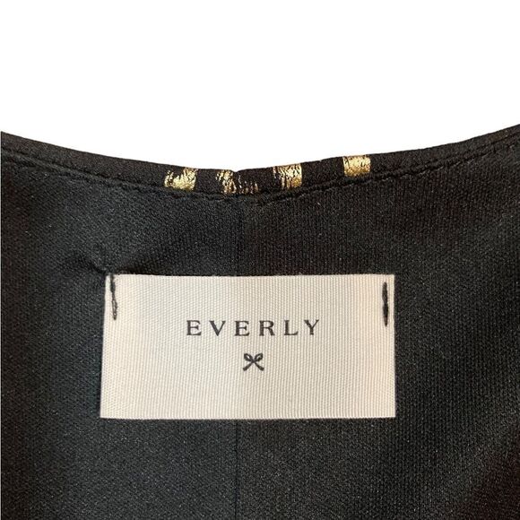 Everly Black And Gold Sleeveless V-Neck Dress, Size S - Picture 4 of 7